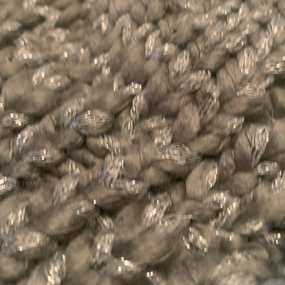 Lauren Conrad Beanie Cable Knit with Pompon - Gray with Silver Metallic - Picture 2 of 7